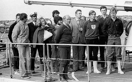 Rescued competitors aboard a Dutch naval vessel  - 1979 Fastnet race photo copyright Daily Mail taken at Royal Ocean Racing Club