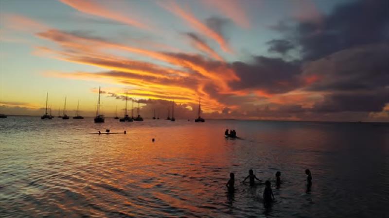 Welcome sight of the rst tropical sunset at Big Mama Yacht Club photo copyright Island Cruising NZ taken at 