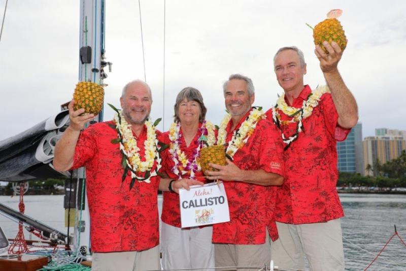 All smiles on Callisto on arrival to Transpac Row - Transpac 50 - photo © David Livingstone