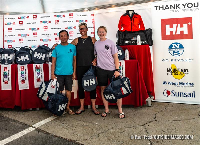2019 Helly Hansen NOOD Regatta at Marblehead Race Week Overall Winner Ryosuke Sakai (at left) won the Laser Radial fleet with top-three finishes over nine races. - photo © Paul Todd / Outside Images / NOOD