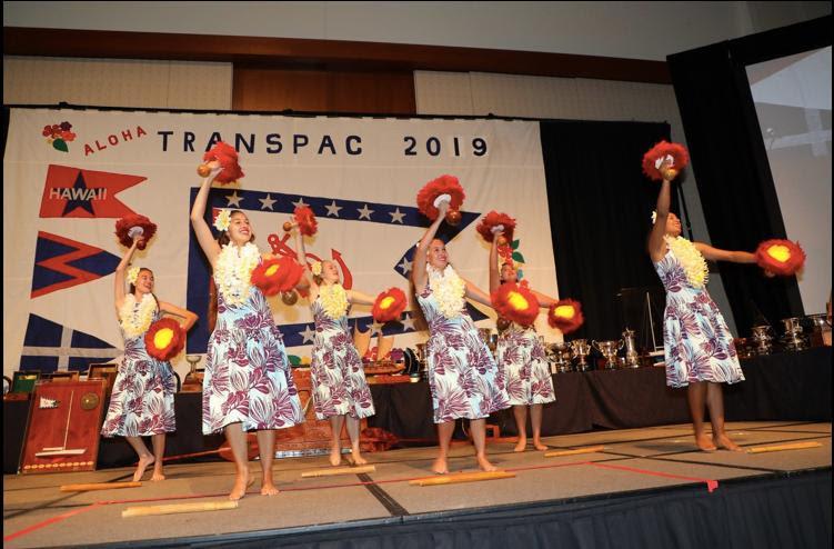 Hula dancers started the celebration - Transpac 50 photo copyright David Livingston taken at Transpacific Yacht Club