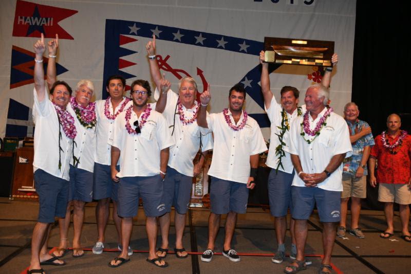 Chubasco in celebration - Transpac 50 - photo © Walt Cooper / Ultimate Sailing