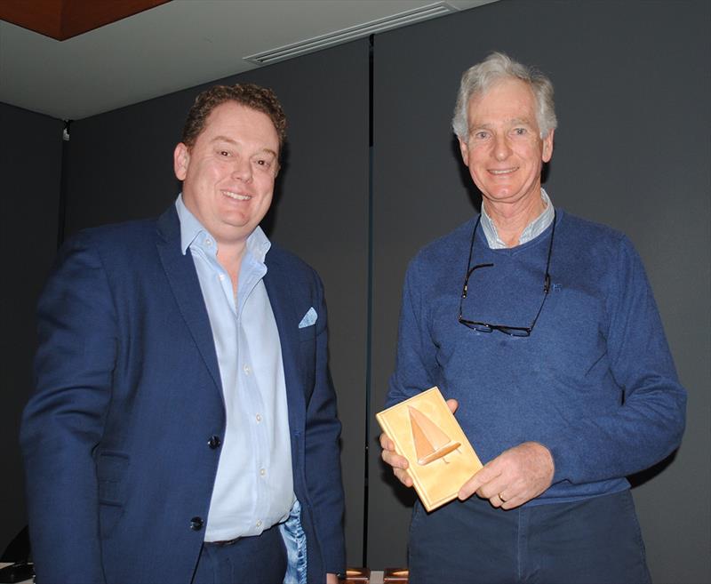 Ian Ross accepts the Official of the Year Award from Richard Batt - Tasmanian Sailing Awards 2019 - photo © Peter Campbell
