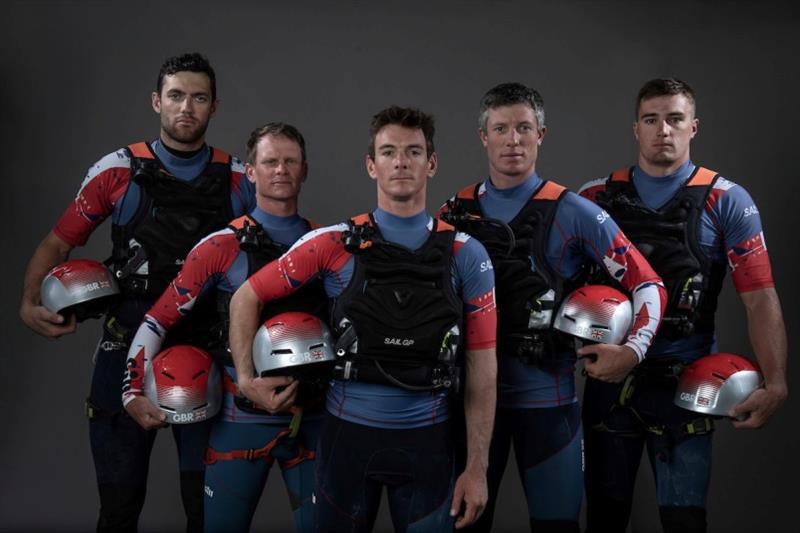 (From left to right) Matt Gotrel, Nick Hutton, Dylan Fletcher, Chris Draper, Stuart Bithell and Neil Hunter of Great Britain SailGP Team, pose for a portrait shoot on May 1, leading up to the SailGP event in San Francisco, California photo copyright Donald Miralle / SailGP taken at 