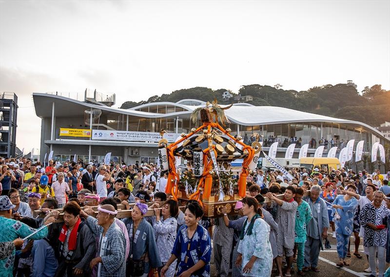 Welcome party at sunset - Hempel World Cup Series Enoshima photo copyright Sailing Energy / World Sailing taken at 