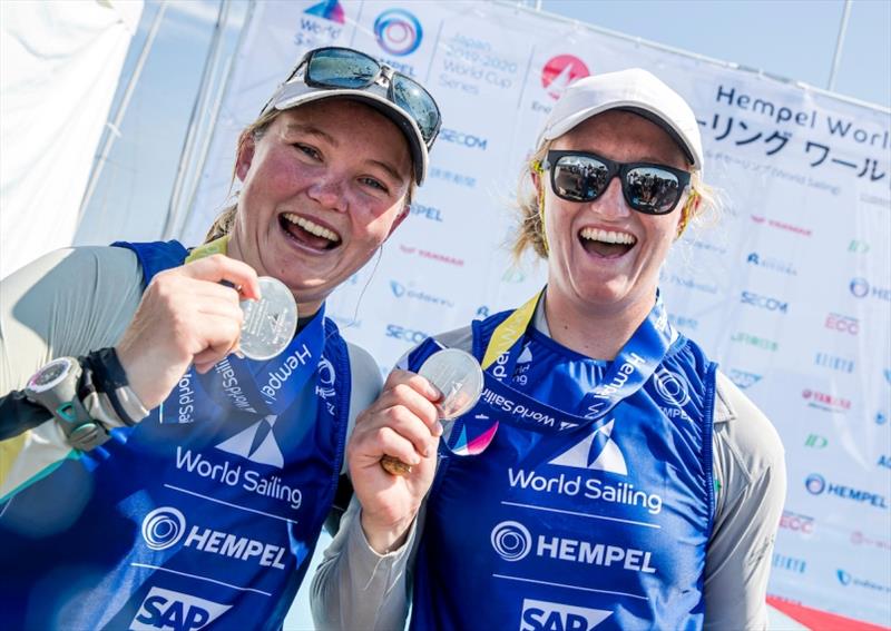 Nia Jerwood and Monique de Vries - Hempel World Cup Series Enoshima, day 6 photo copyright Jesus Renedo / Sailing Energy / World Sailing taken at 