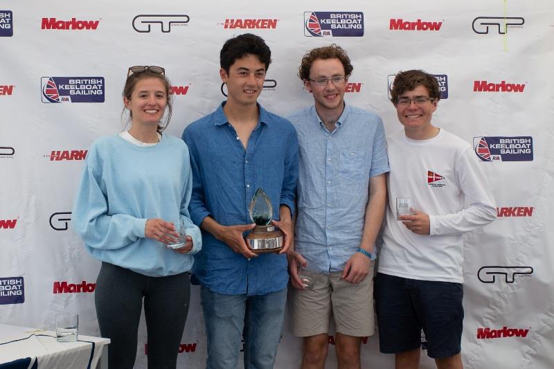 Harken Youth Match Racing Championships 2019 podium photo copyright Hugh Tomkins taken at Weymouth & Portland Sailing Academy