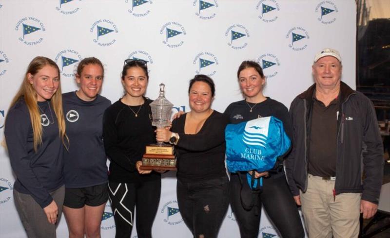 Jess Tavener, Emma Byrne, India Howard (skipper), Angelique Kear, Jess Grimes and Peter Messenger (Messenger family representative). - photo © CYCA