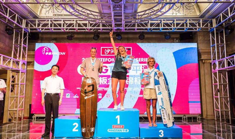 Podium - 2019 IKA KiteFoil World Series, Act 3 Pingtan photo copyright IKA / Alex Schwarz taken at 