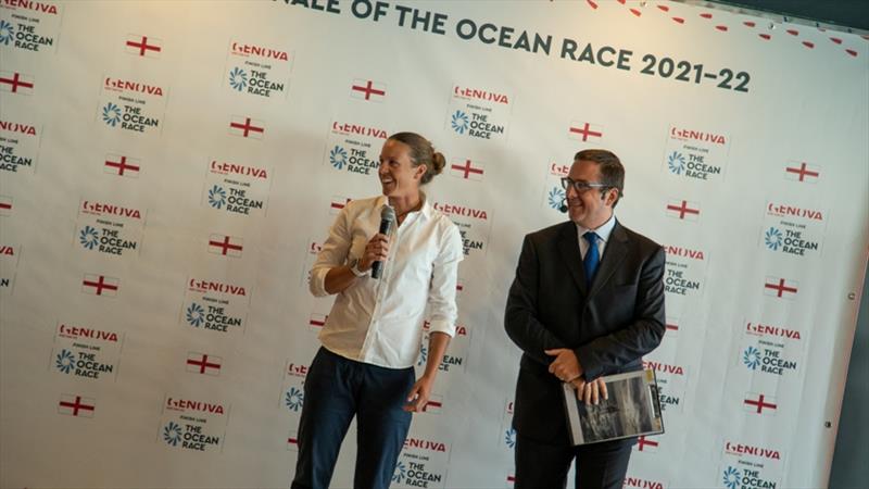 Genoa, 23 September 2019. Francesca Clapcich at the announcement of Genoa, the Grand Finale of The Ocean Race 2021-22 photo copyright Brian Carlin / The Ocean Race taken at 