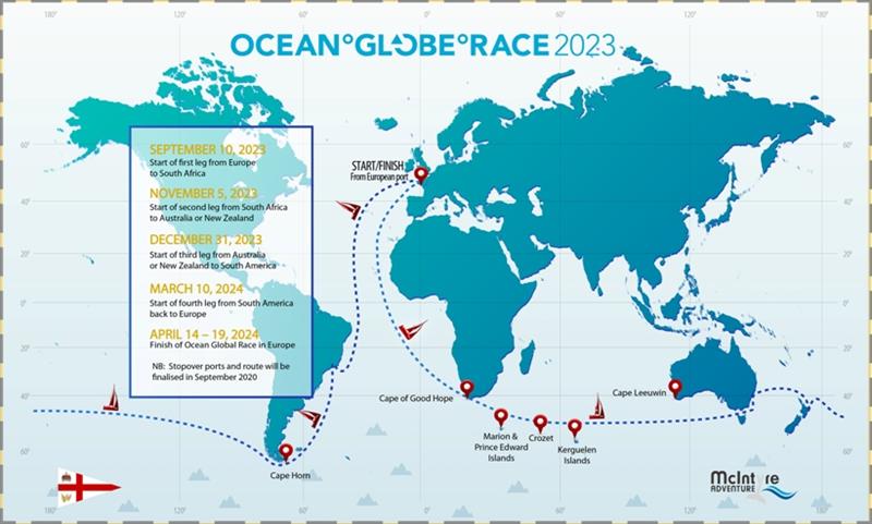 2023 Ocean Globe Race map photo copyright Event Media taken at 