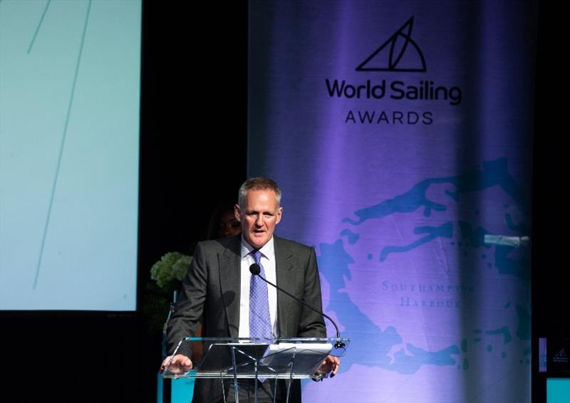 Oman Sail CEO David Graham receiving the World Sailing Presidential Development Award in Bermuda - photo © Oman Sail