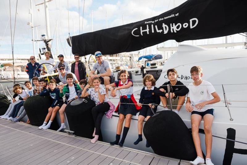 Sailing school children from Arrecife's RCNA enjoyed a tour of Volvo 65 Childhood I, who are promoting the World Childhood Foundation for the protection of children worldwide - photo © RORC