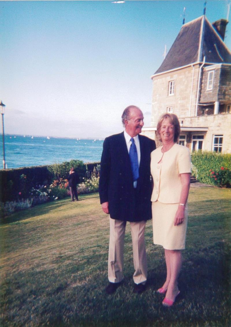 Janet Grosvenor has rubbed shoulders with Royalty, (pictured at the RYS with the King Juan Carlos of Spain), Prime Ministers and celebrities from all over the world, and has served 17 RORC Commodores, nine Admirals and countless Committee Members photo copyright RORC taken at Royal Ocean Racing Club