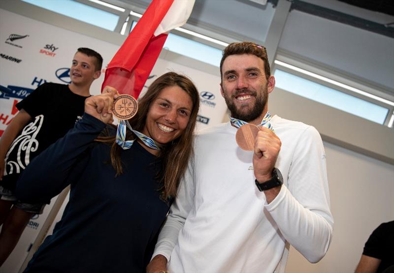 Jason Waterhouse and Lisa Darmanin - 49er, 49erFX and Nacra 17 World Championships final day photo copyright Jesus Renedo / Sailing Energy taken at Royal Akarana Yacht Club