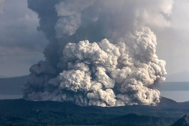 Taal volcano erupting, just 27nm from Verde Island photo copyright Fobos Planet taken at Subic Sailing Club