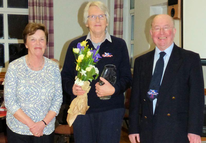 Mary Dinwiddie, Maureen Scott and Robert Dinwiddie - Solway YC 2019 prize-giving - photo © Becky Davison