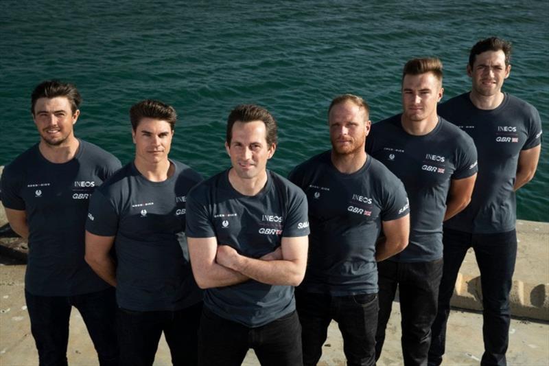 L-R: Iain Jensen, Richard Mason, Ben Ainslie, Luke Parkinson, Neil Hunter, Matt Gotrel photo copyright Great Britain SailGP Team taken at 