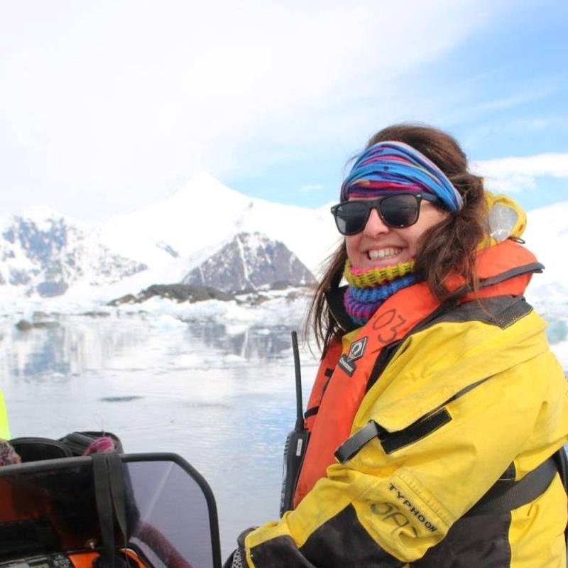 Sarah Reed skippering a dive Rib at Rothera in the Antarctic photo copyright RYA taken at Royal Yachting Association