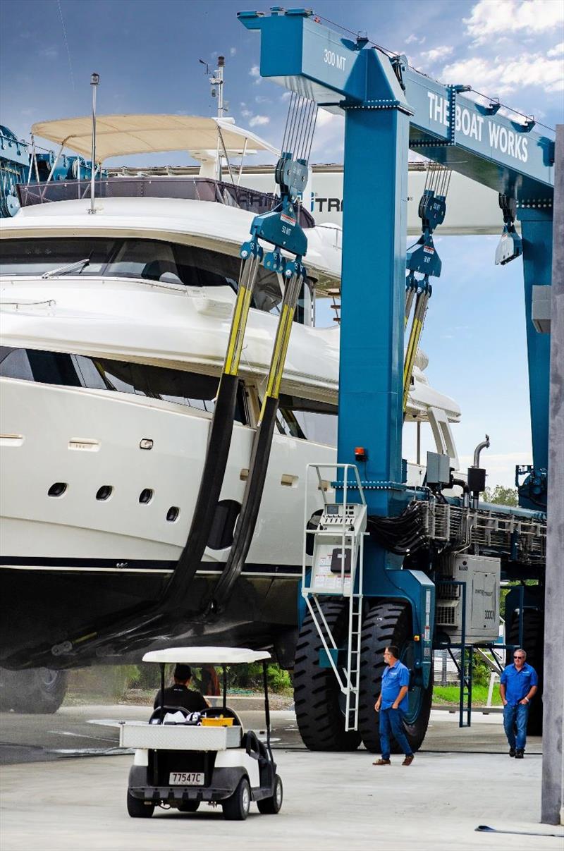 32m Ferretti 300 tonne lift - photo © The Boat Works