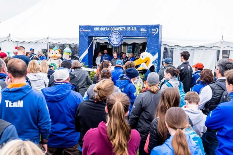 Rob Macmillan, cofounder of 11th Hour Racing, opening the One Ocean Exploration Zone at the Volvo Ocean Race, Newport stopover - photo © Cory Silken