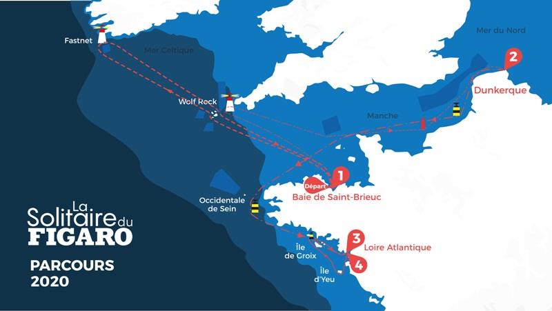 2019 Solitaire du Figaro map - photo © Alexis Courcoux