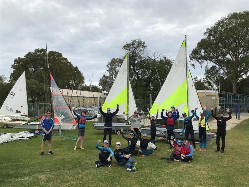 RFBYC Dinghy sailors happy to be back at the Club photo copyright RFBYC Media taken at Royal Freshwater Bay Yacht Club