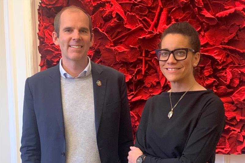 Richard Brisius, Race Chairman, The Ocean Race and Minna Epps, Director of IUCN's Global Marine and Polar Programme photo copyright Minna Epps taken at 