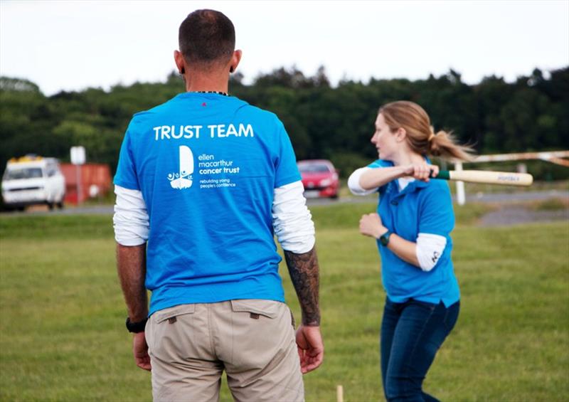 Trust volunteer Alex Rickman with volunteer t-shirt photo copyright Ellen MacArthur Cancer Trust taken at 