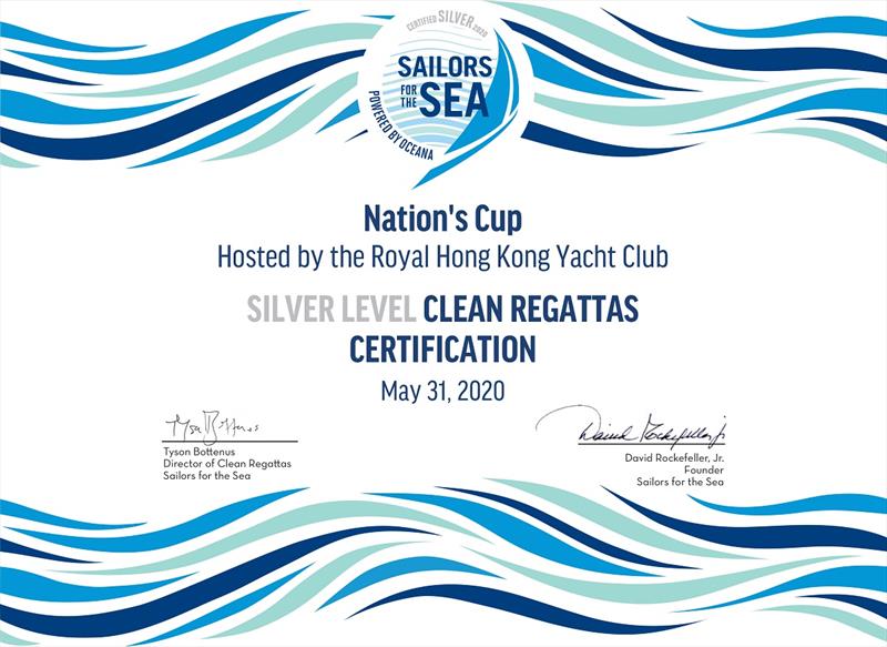 Nations' Cup 2020 has been awarded Silver Level Clean Regatta certification by Sailors for the Sea photo copyright Vivian Ngan taken at Royal Hong Kong Yacht Club