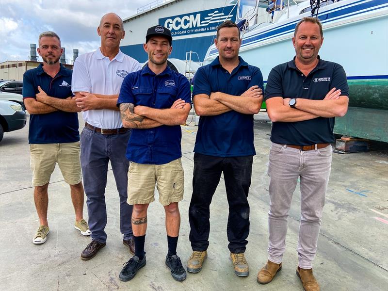 Mark Wise (Wise Boat Building), Tony Riek (Norman R Wright & Sons), Tyson Maloney (O'Neill Shipwrights), Bryce Dickie (Lumark), Ben Duemmer (Workshop 28) - photo © Andra Bite