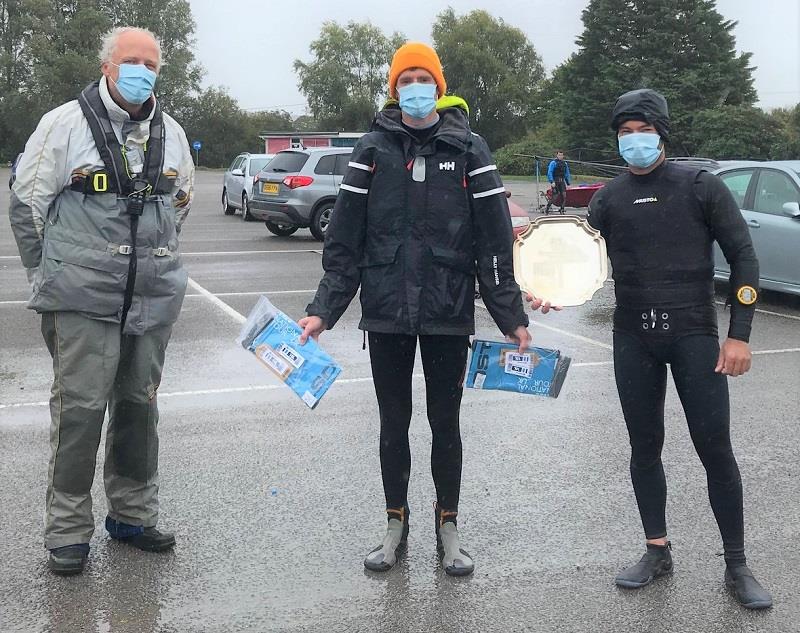 RS800 Rooster Inlands winners: from left Commodore Adrian Howe, crew Dickin Maclean, Helm Rob Gullan photo copyright Oxford Sailing Club taken at Oxford Sailing Club