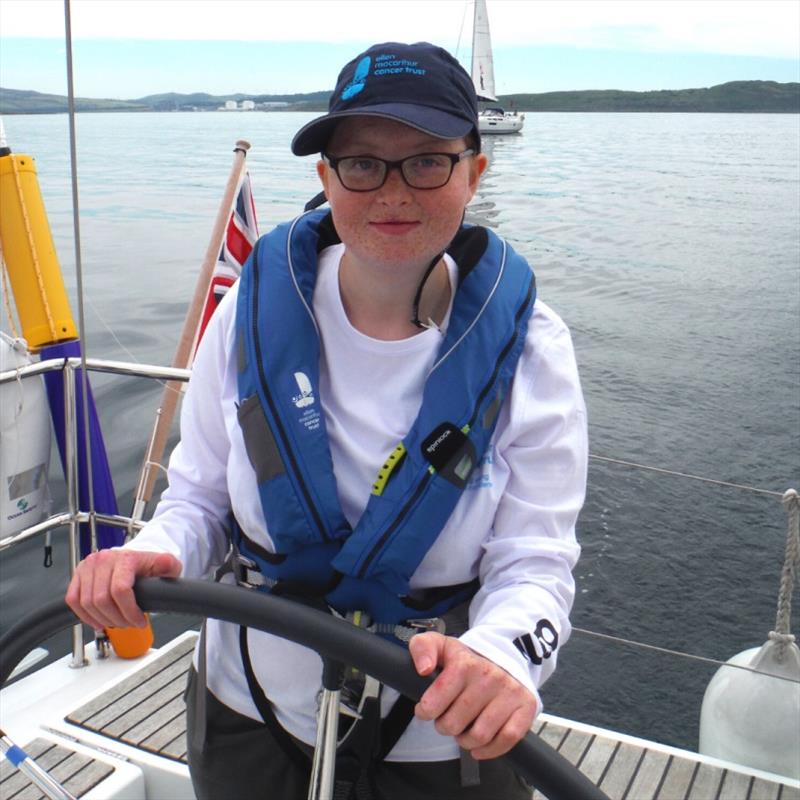 Alysia Rea at the helm during her Ellen MacArthur Cancer Trust trip photo copyright Ellen MacArthur Cancer Trust taken at 