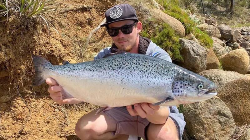 Will Thorpe with an escapee caught on 23/11/20 - photo © Carl Hyland