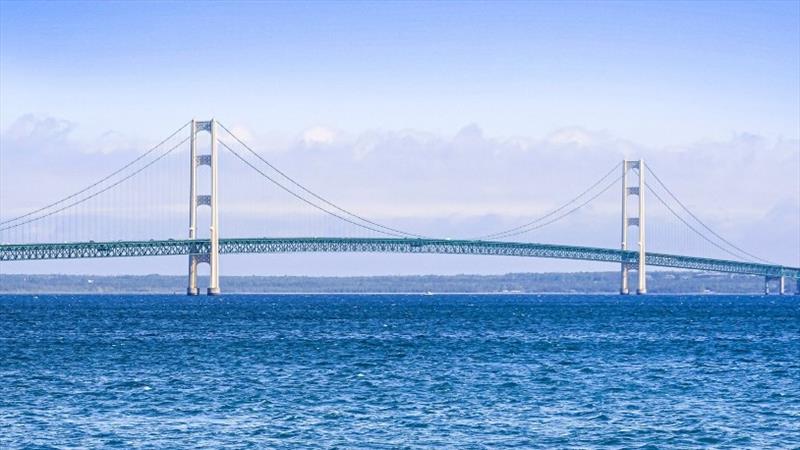 The Mackinac Bridge in Michigan was a welcome sight on the last leg home for Loose Wire and the crew photo copyright Riviera Australia taken at 