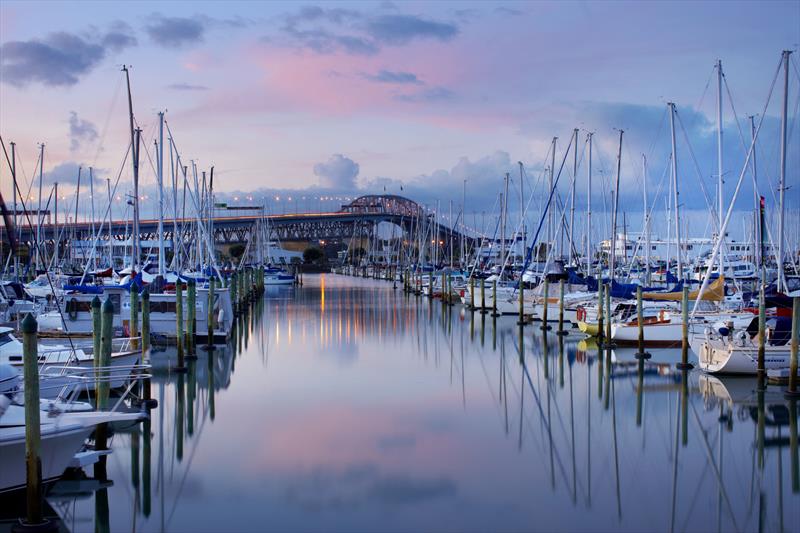 The wonders of Auckland - Westhaven Marina and Harbour Bridge photo copyright Ella Mueller taken at 