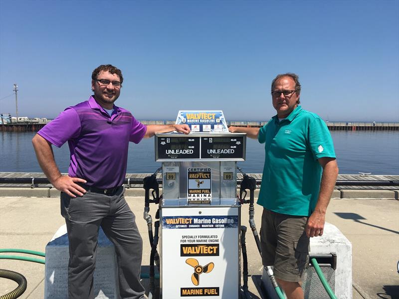 McKinley Marina in Milwaukee is one of 7 marinas that have recently joined the Certified ValvTect® Marina program. Left: Joe Fay, E.H. Wolf & Sons, Certified ValvTect Marine Fuel Distributor. Right: Eric Lesch, McKinley Marina manager photo copyright ValvTect Petroleum taken at 