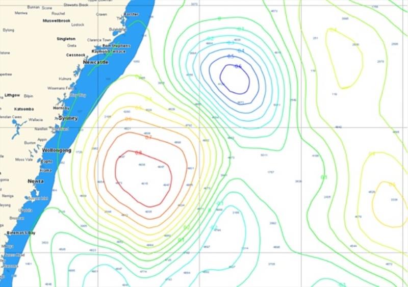 Sea surface height in the EAC (Eastern Australian Current) photo copyright Tidetech Marine Data taken at 