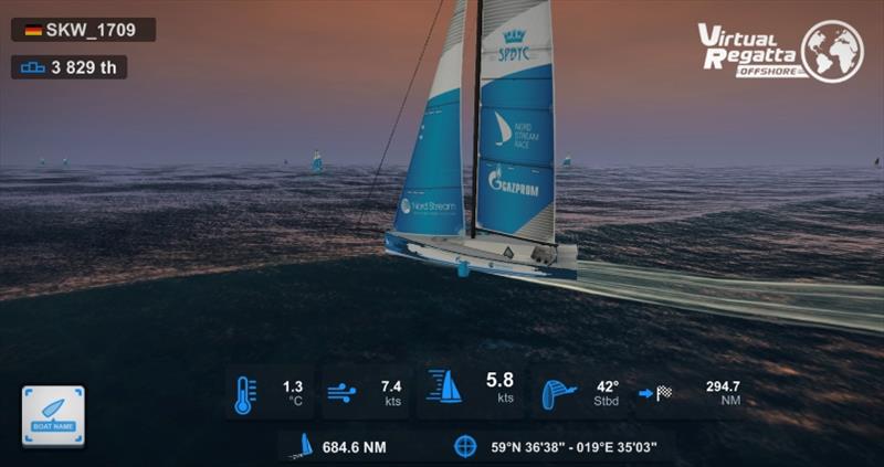 In-game image from Virtual Regatta photo copyright Nord Stream Race / Virtual Regatta taken at 