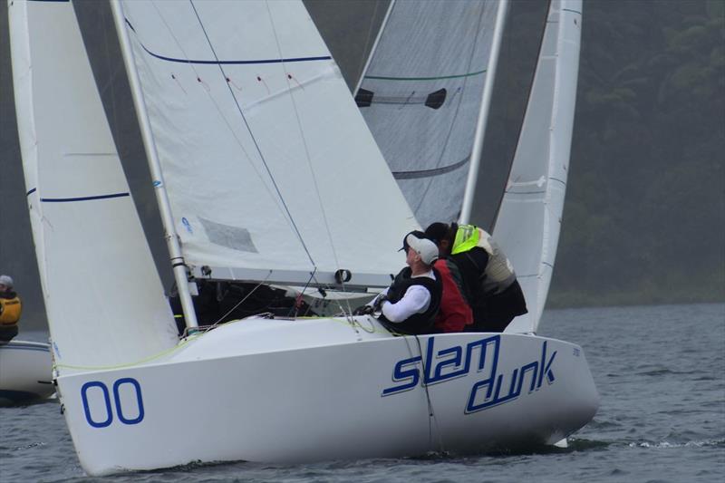 Slam Dunk sailed by Stu Clarke with Stu Molloy and Cam Horne photo copyright Elliott 5.9 Class Owners Association taken at 