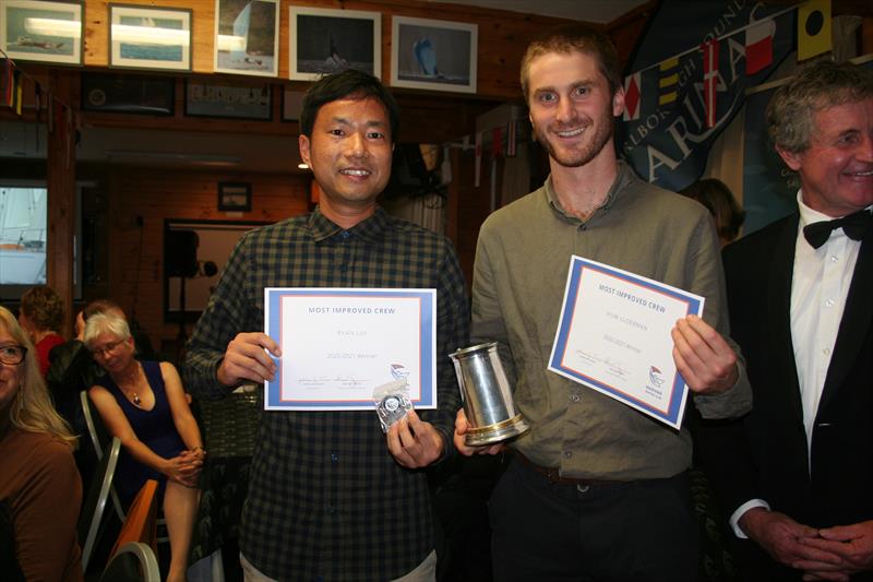 Ryan Liu and Huw Luderman - Most Improved Crew photo copyright Lisa Delaveau - Waikawa Boating Club taken at Waikawa Boating Club