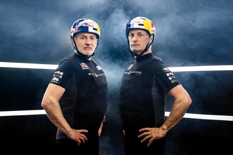 Double olympic gold medalists Roman Hagara and Hans Peter Steinacher pose for a portrait during the training camp in Lake Garda, Italy on June 2, 2021 photo copyright Samo Vidic / Red Bull Content Pool taken at 