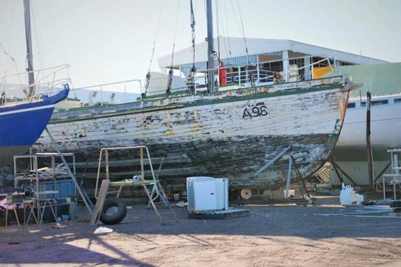 The pearl lugger in a boatyard in Darwin. - photo © ABC Radio Darwin / Conor Byrne