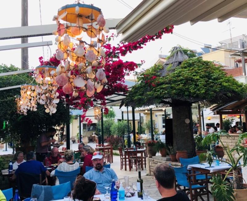 Group dinner at Taverna Pounentes on Paxos Island - photo © Offshore Sailing School