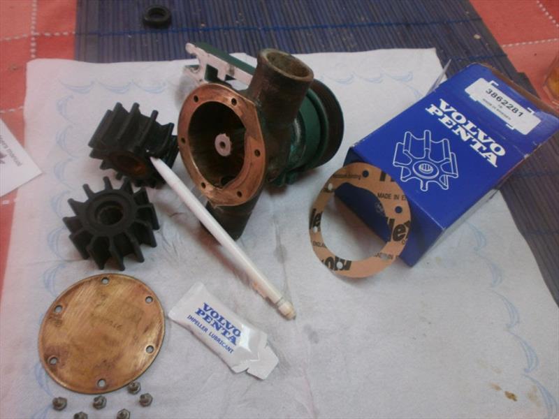 Raw cooling water pump and impeller photo copyright Global Solo Challenge taken at 