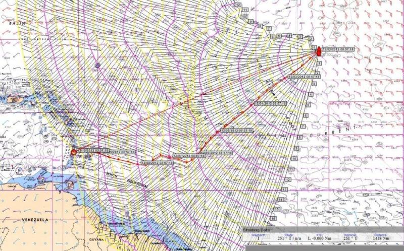 Isochrones and the optimal route photo copyright Global Solo Challenge taken at 