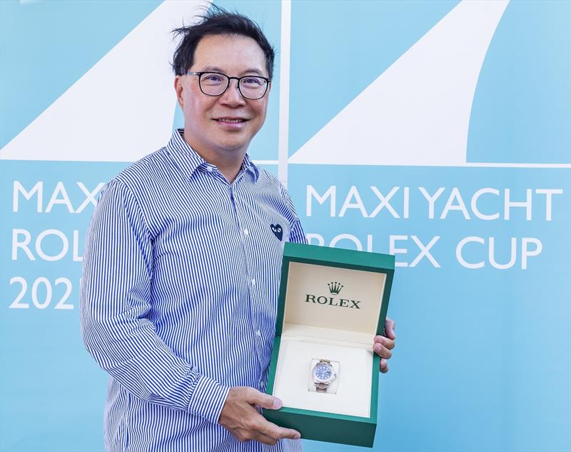 Terry Hui with his winner's Rolex timepiece photo copyright ROLEX / Studio Borlenghi taken at Yacht Club Costa Smeralda
