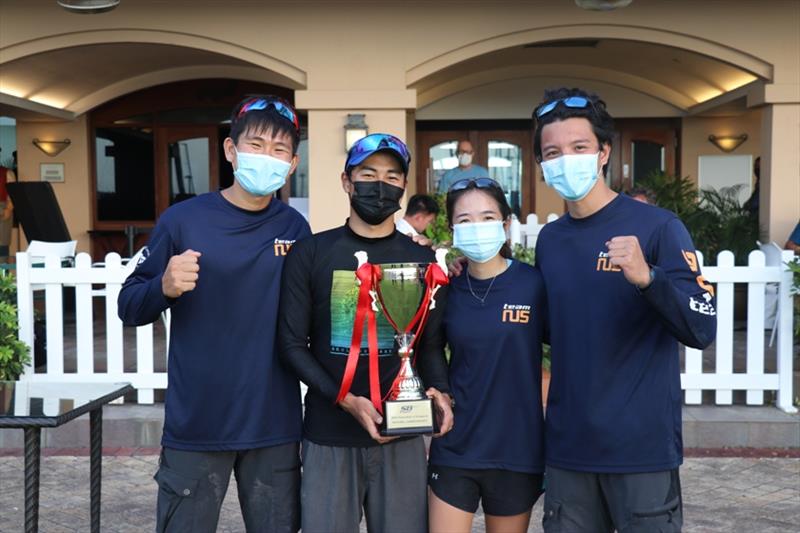 The SB20 National Championship 2021 winners - NUS' Purple Patch (from left) Riji Wong, Serzen Gurung, Amanda Koh, Matthew Scott photo copyright Raffles Marina taken at 