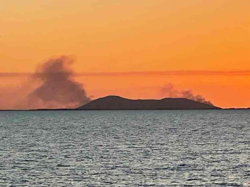Fiery sunset photo copyright Whitehaven Motor Yachts taken at 
