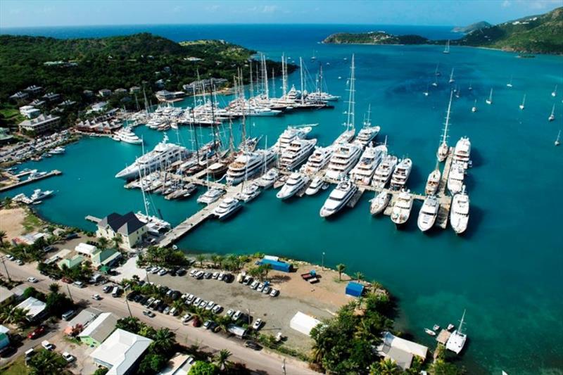View of Falmouth Harbour Marina and including Antigua Yacht Club Marina photo copyright ABMA taken at Antigua Yacht Club